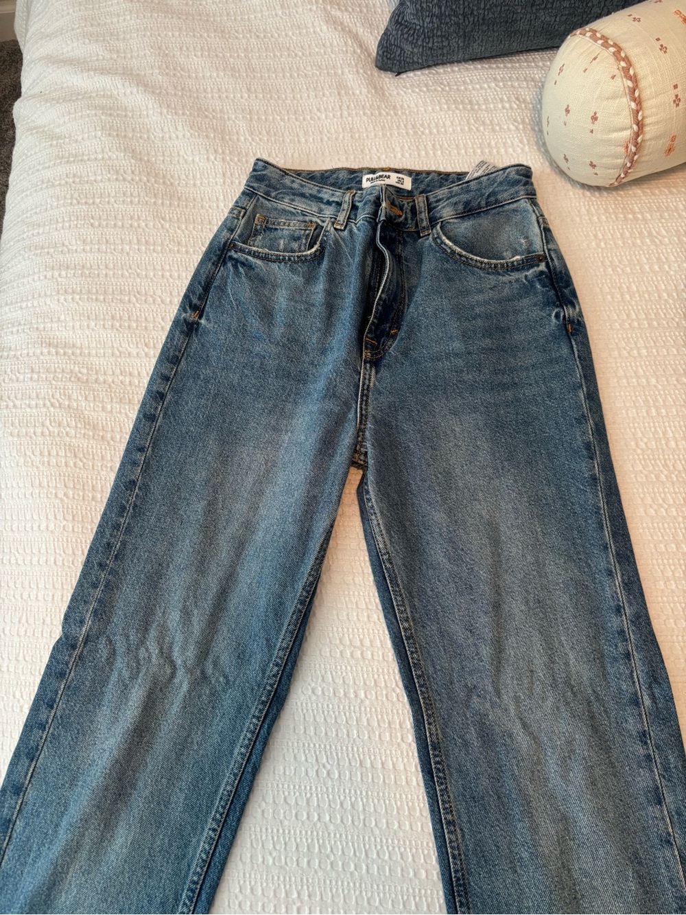 Pull&Bear Blue Straight Leg Women Jeans